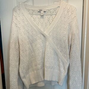 White House Black Market Ivory V-Neck Sweater